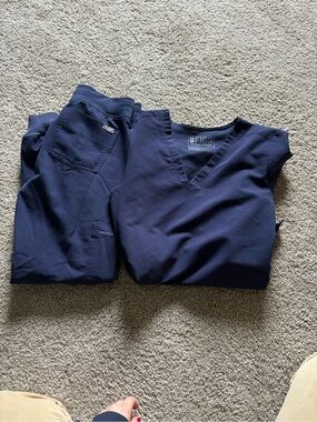 Figs Technical Collection Navy V-Neck Scrub Top